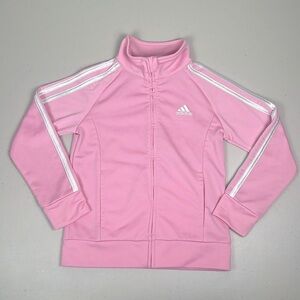 Adidas Pink Three Strip‎ Full Zip Jacket EUC